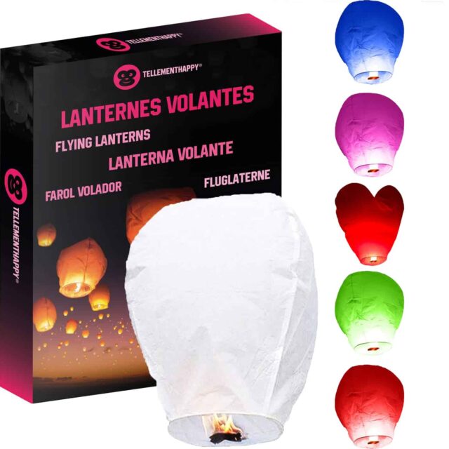 Lanterne volante biodégradable – 6 couleurs au choix