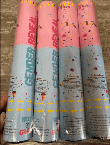 Canon a Confettis Gender Reveal Fumigène 2 Bleu 2 Rose photo review