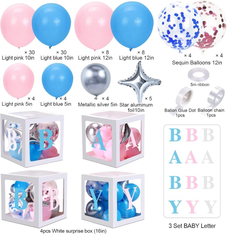 Boîte à ballons d'anniversaire pour décorations de fête, boîtes à