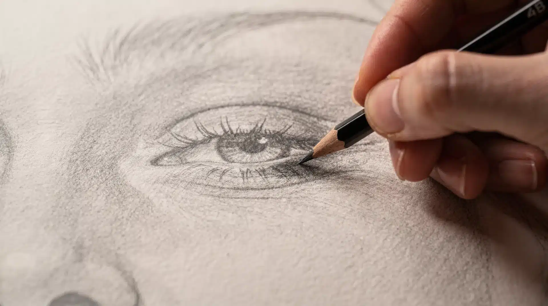 Main d'artiste ombrageant au crayon graphite professionnel