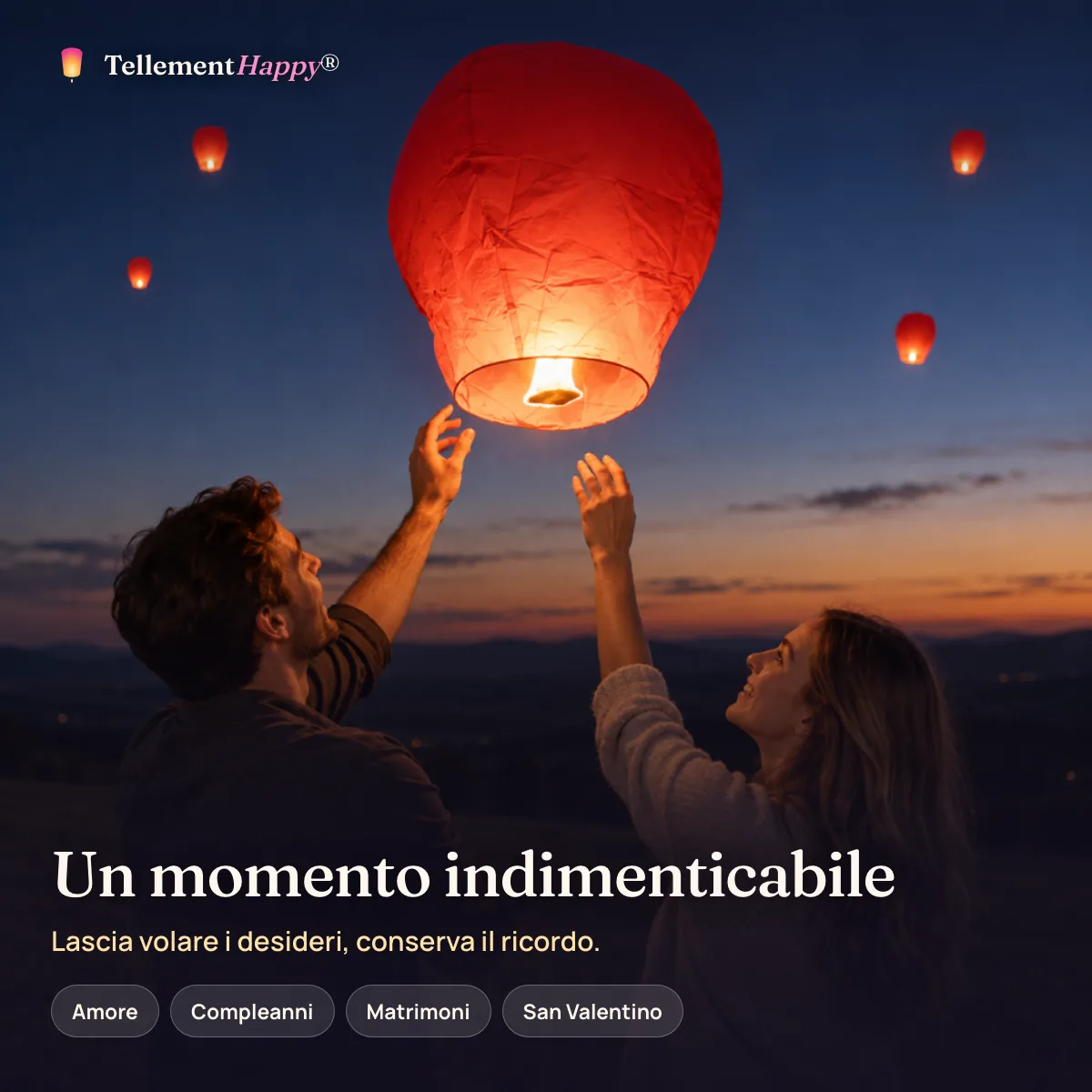 Un momento indimenticabile – Lanterne volanti rosse (Amore, Compleanni, Matrimoni, San Valentino)
