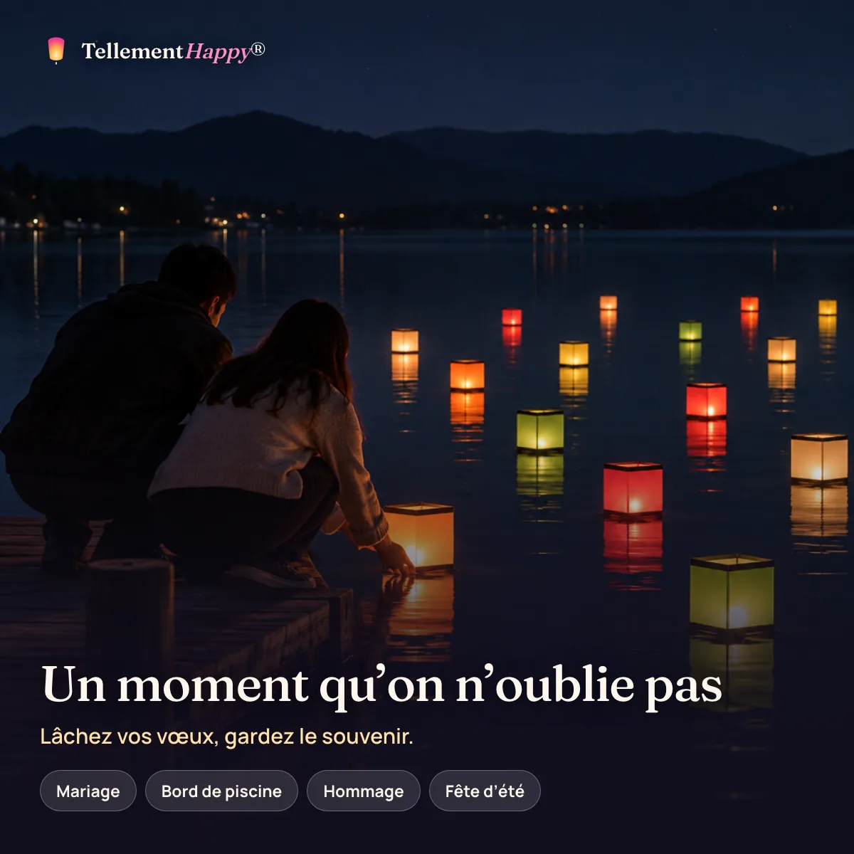 Un moment qu’on n’oublie pas – Lanternes flottantes (Mariage, Bord de piscine, Hommage, Fête d’été)