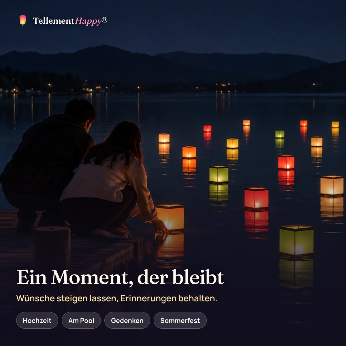 Ein Moment, der bleibt – Schwimmende Laternen (Hochzeit, Am Pool, Gedenken, Sommerfest)