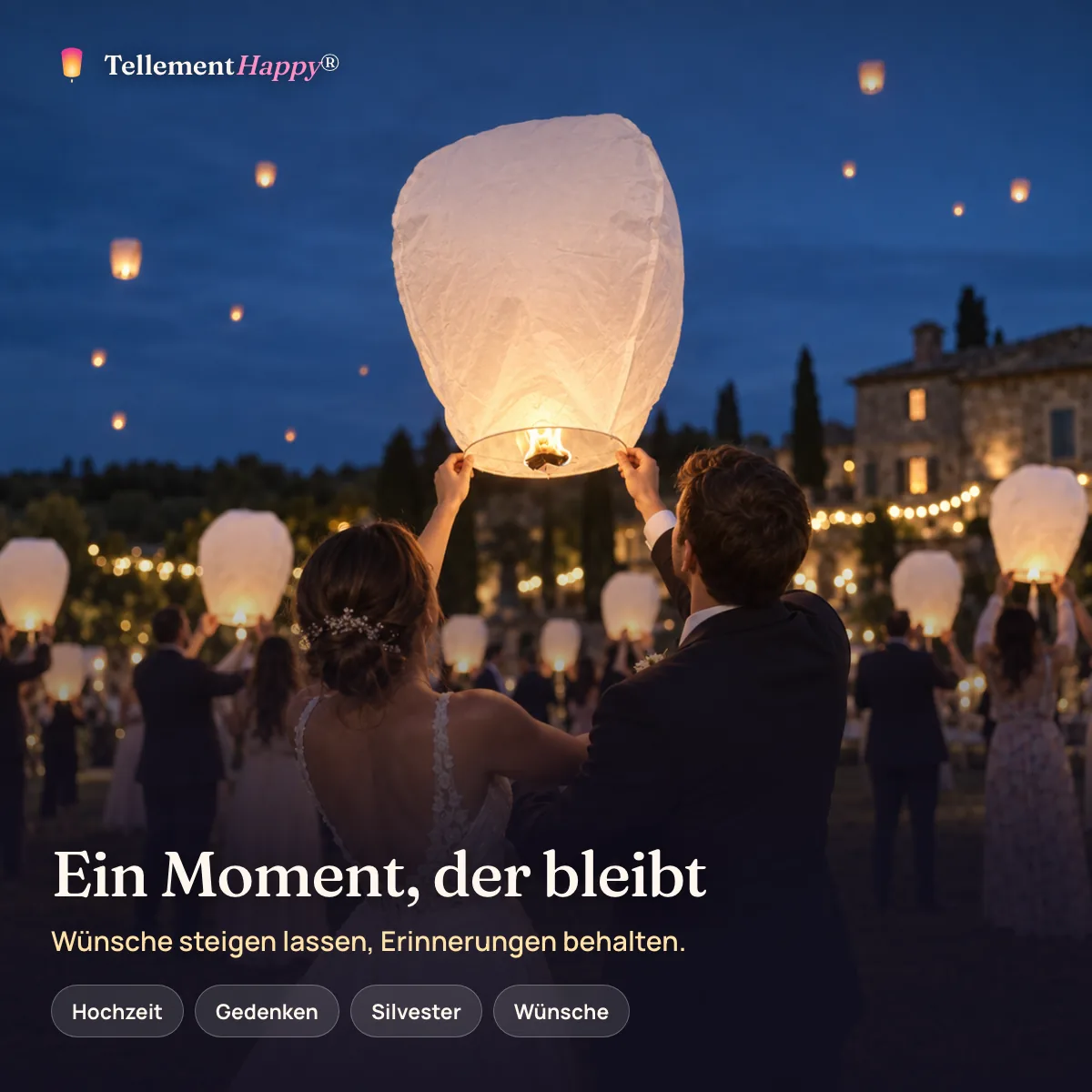 Ein Moment, der bleibt – Weiße Himmelslaternen (Hochzeit, Gedenken, Silvester, Wünsche)